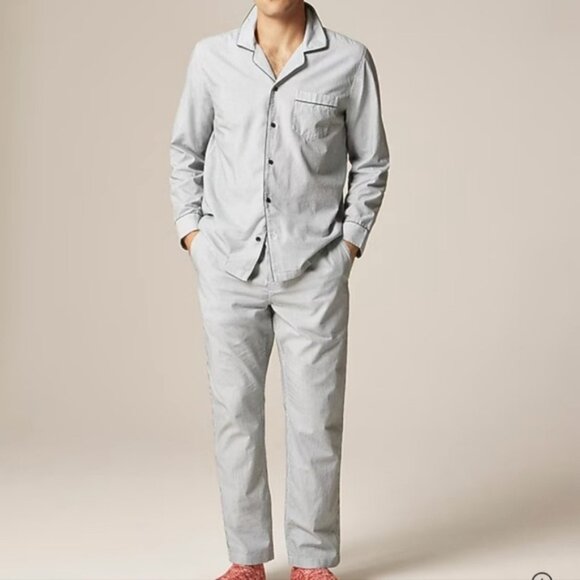 J.Crew Pajama set in cotton herringbone - Picture 1 of 8